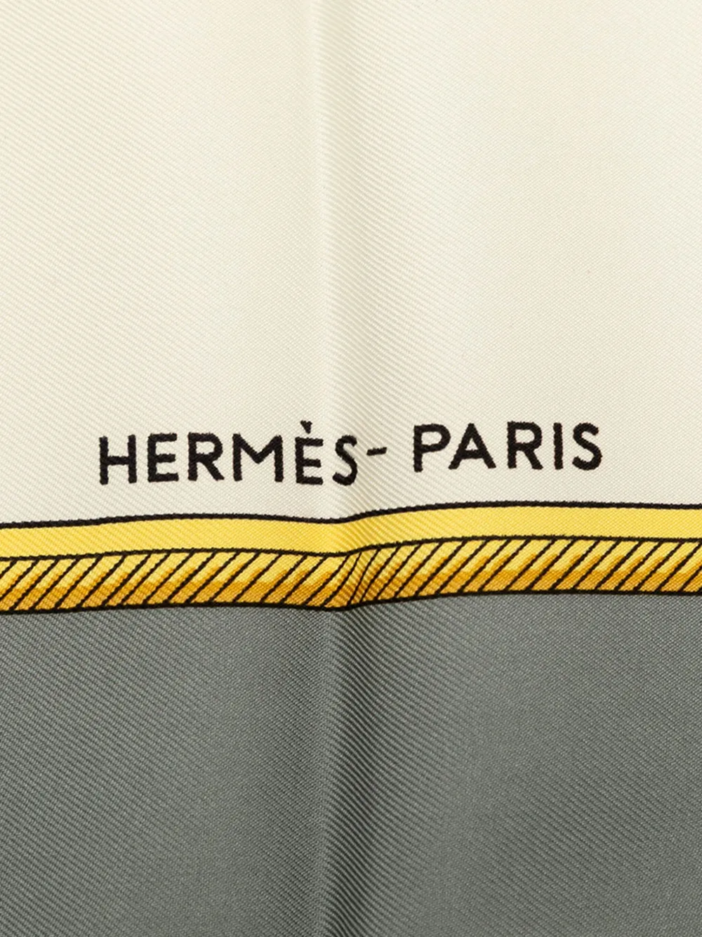 Pre-owned Hermes 20th Century Les Voitures A Transformation Silk Scarf Scarves In White
