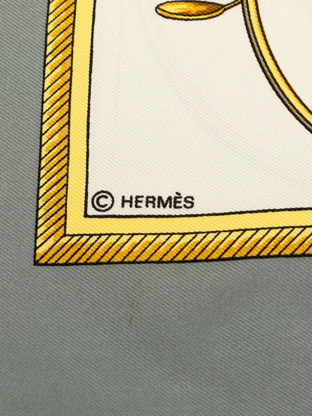 Pre-owned Hermes 20th Century Les Voitures A Transformation Silk Scarf Scarves In White