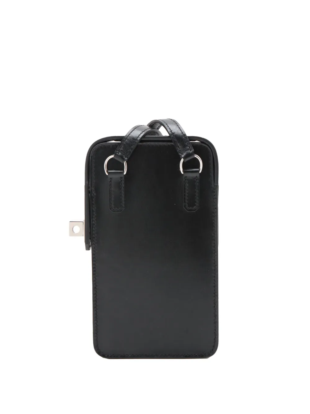 Pre-owned Hermes 2023 Box Calf Hac A Box Phone Case Crossbody Bag In Black