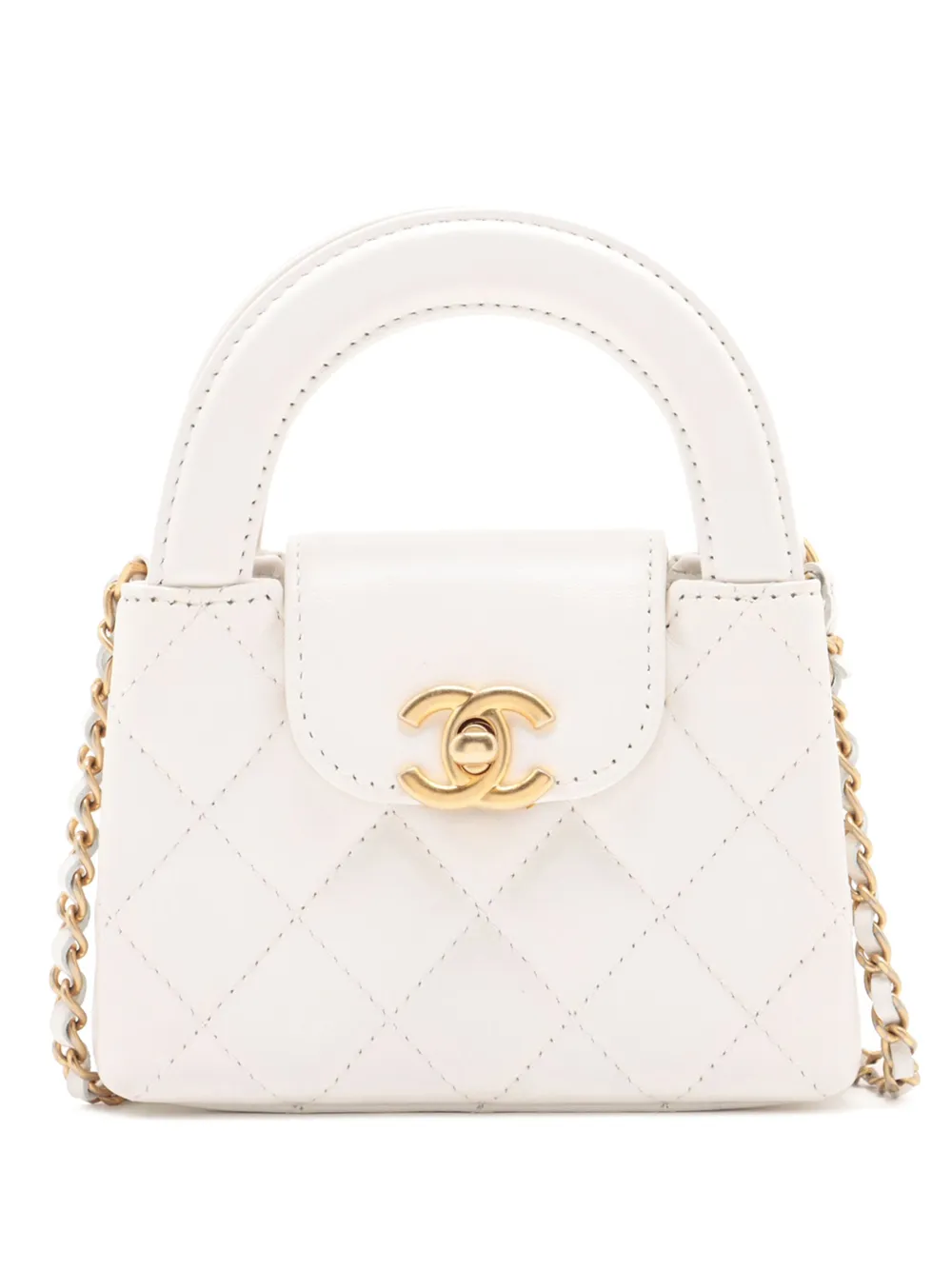 CHANEL Pre-Owned 2021-2025 Mini Nano Aged Calfskin Kelly Shopper Bag CHANEL Pre-Owned 2021-2025 Mini Nano Aged Calfskin Kelly Shopper Bag