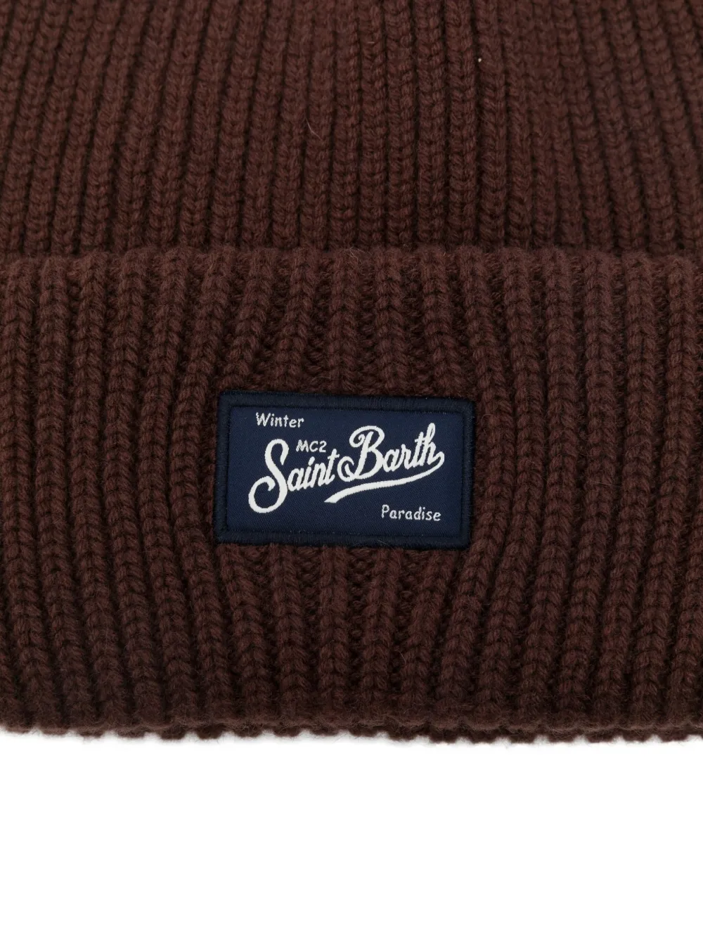 Mc2 Saint Barth Berry Ribbed Patch Hat In Brown