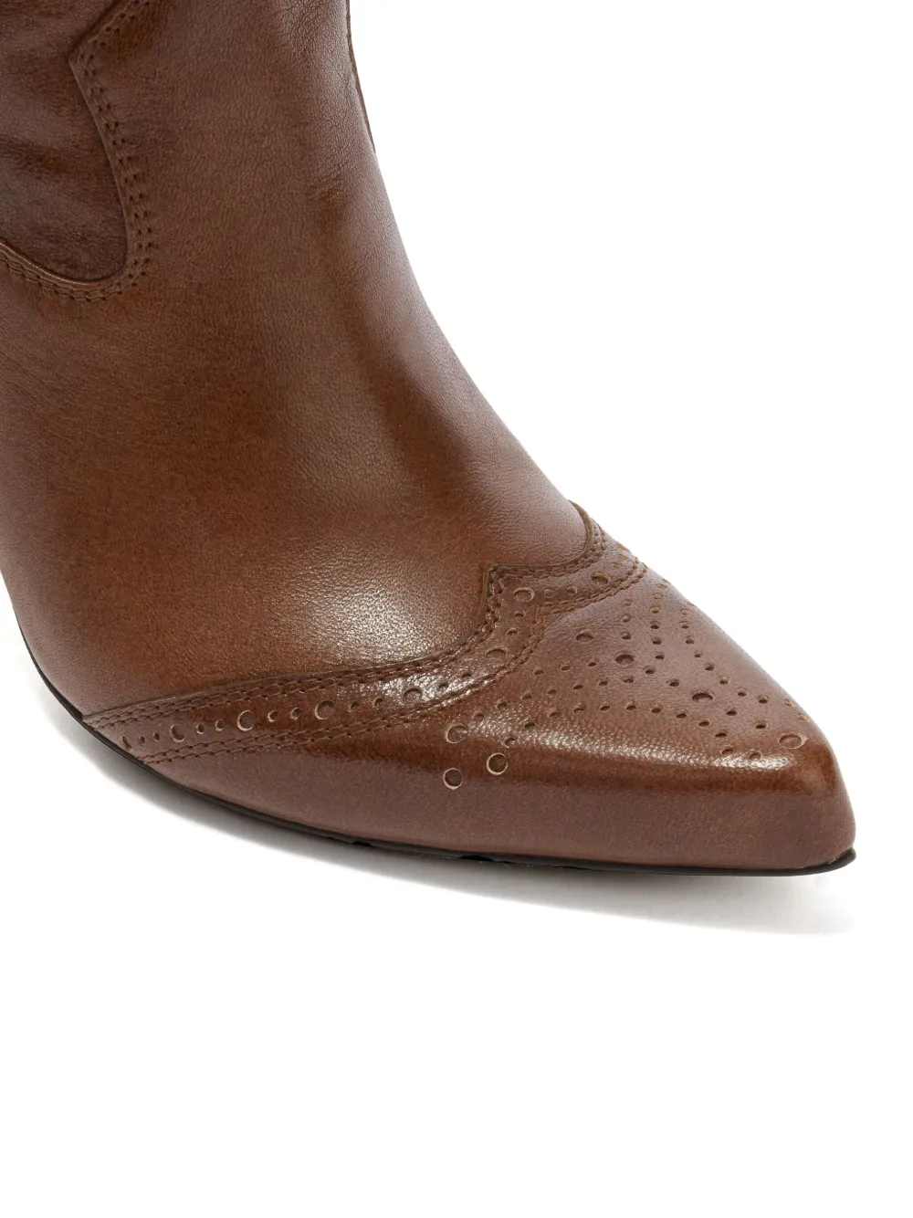  Ermanno Scervino Floral-embroidered Boots - Brown 