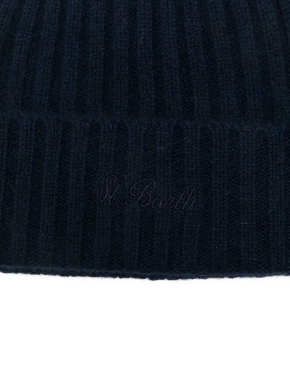 Mc2 Saint Barth Wengen Ribbed Cashmere Hat In Blue