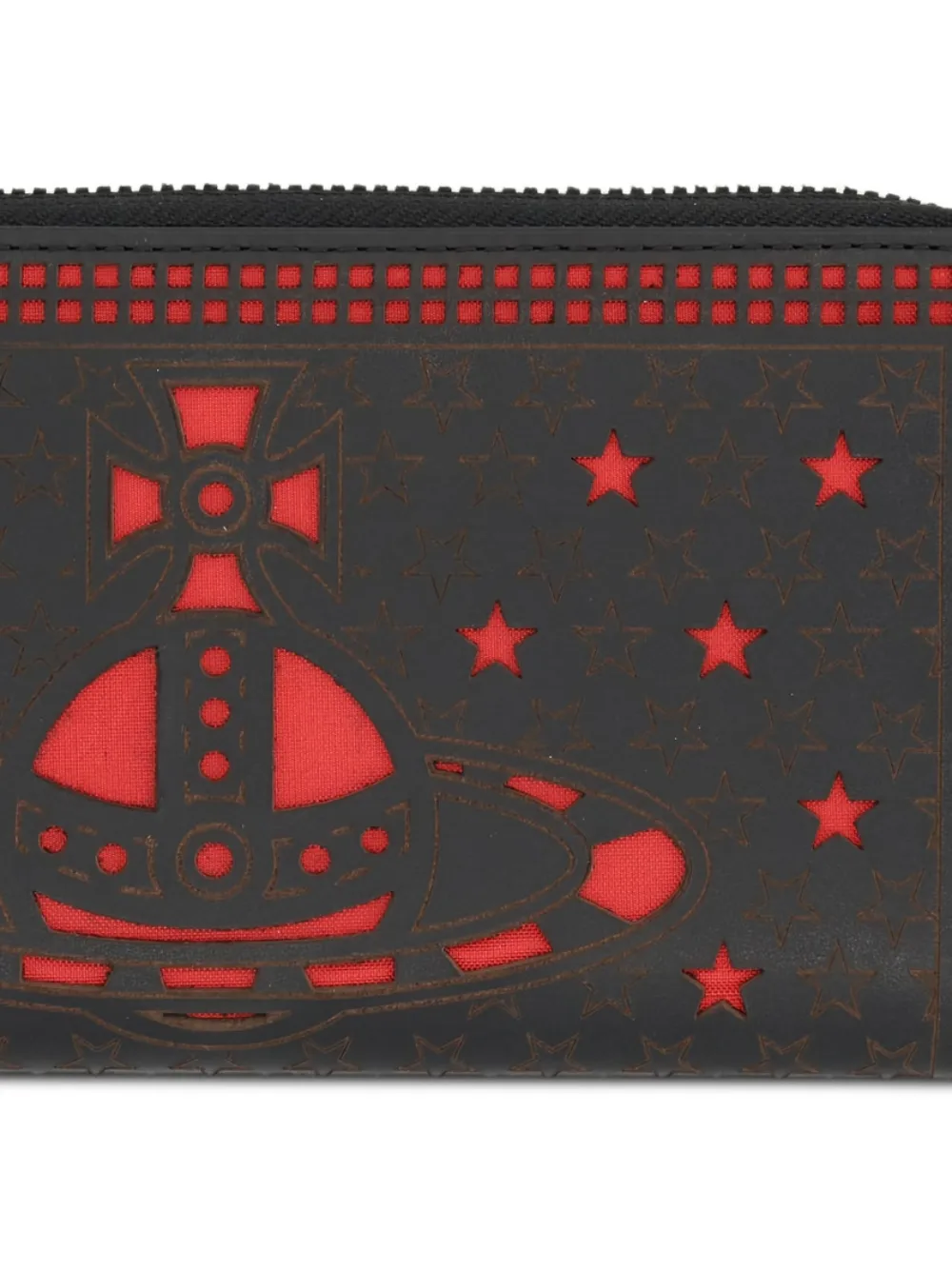 Vivienne Westwood Leren portemonnee met uitgesneden logo Zwart