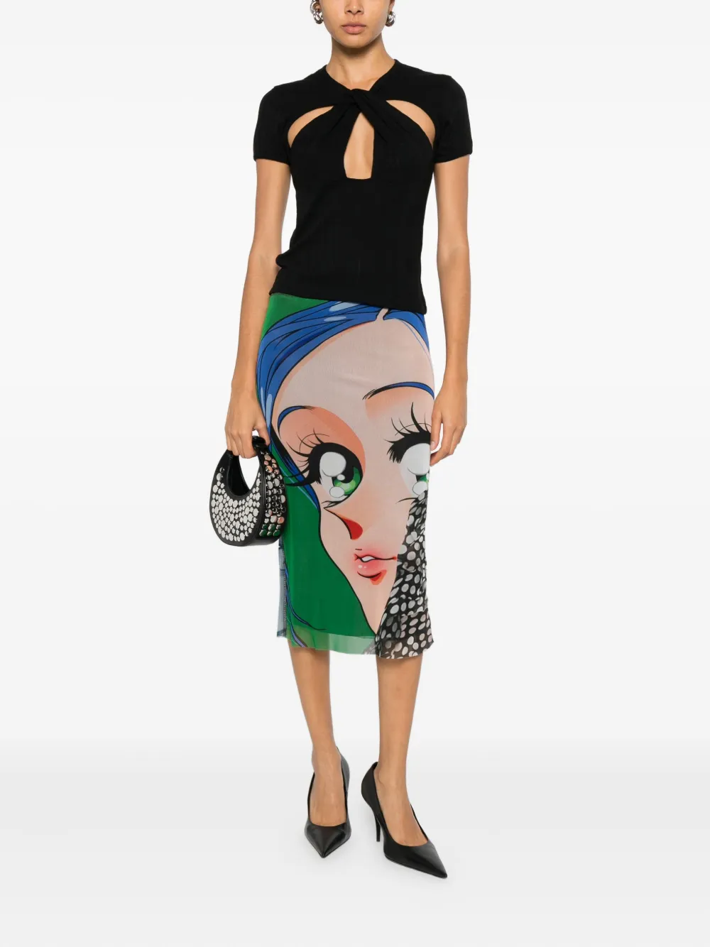 Ottolinger Kokerrok met print - Grijs