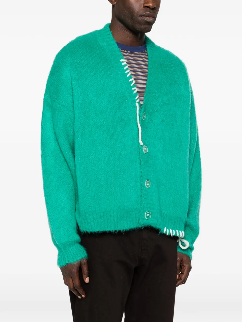  Bonsai V-neck Oversized Cardigan - Green 