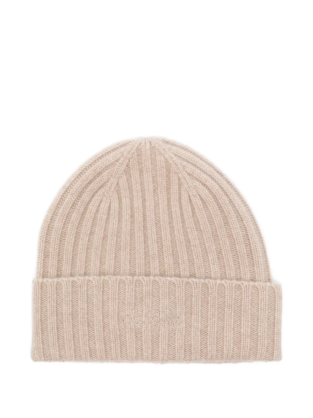 Mc2 Saint Barth Ribbed Embroidered Hat In Brown