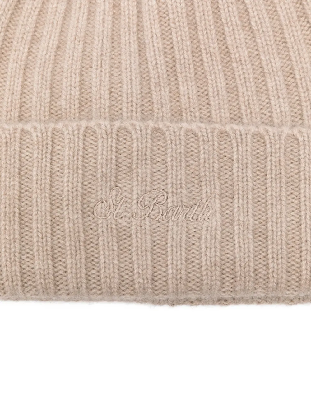Mc2 Saint Barth Ribbed Embroidered Hat In Brown