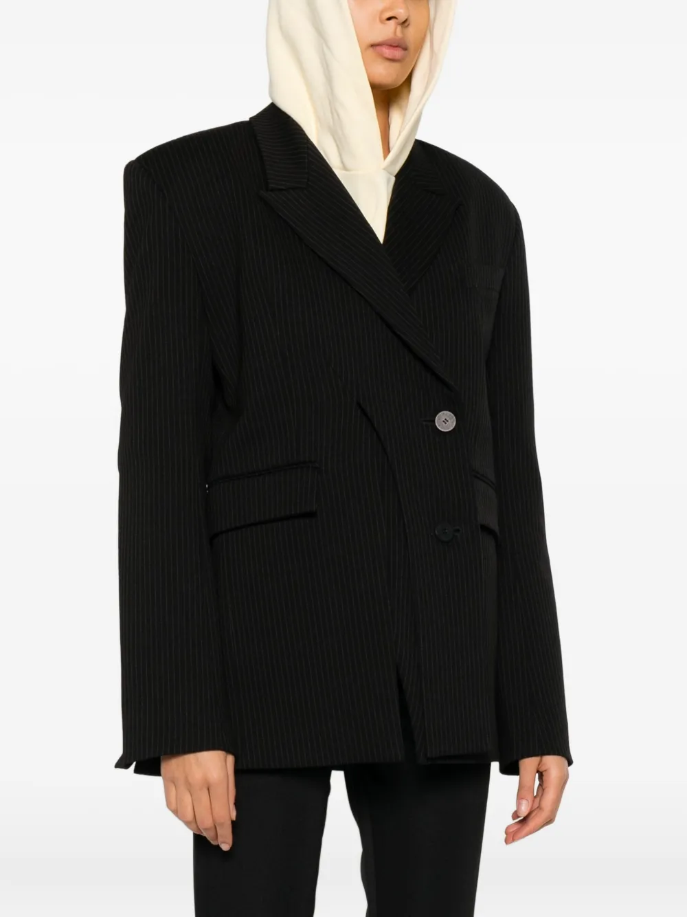 Ottolinger Pinstripe-pattern Blazer In Black