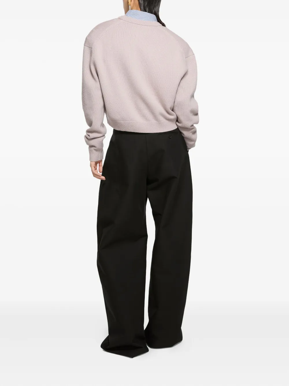 Acne Studios V-neck Embroidered Sweater In White
