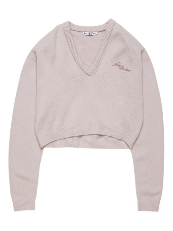 Acne Studios Vネックセーター | ニュートラル | FARFETCH JP
