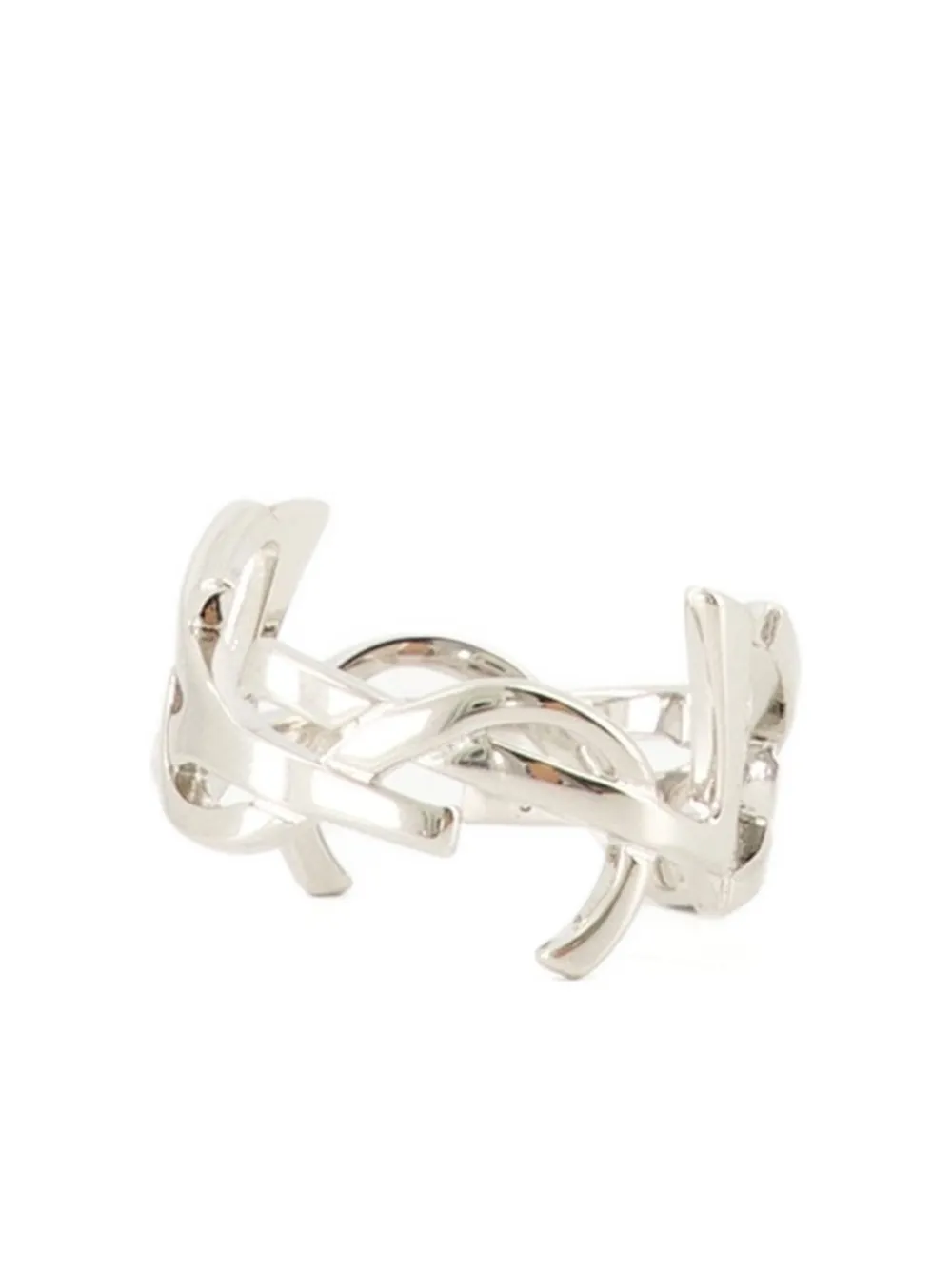 Saint Laurent Cassandre ring met logo - Zilver