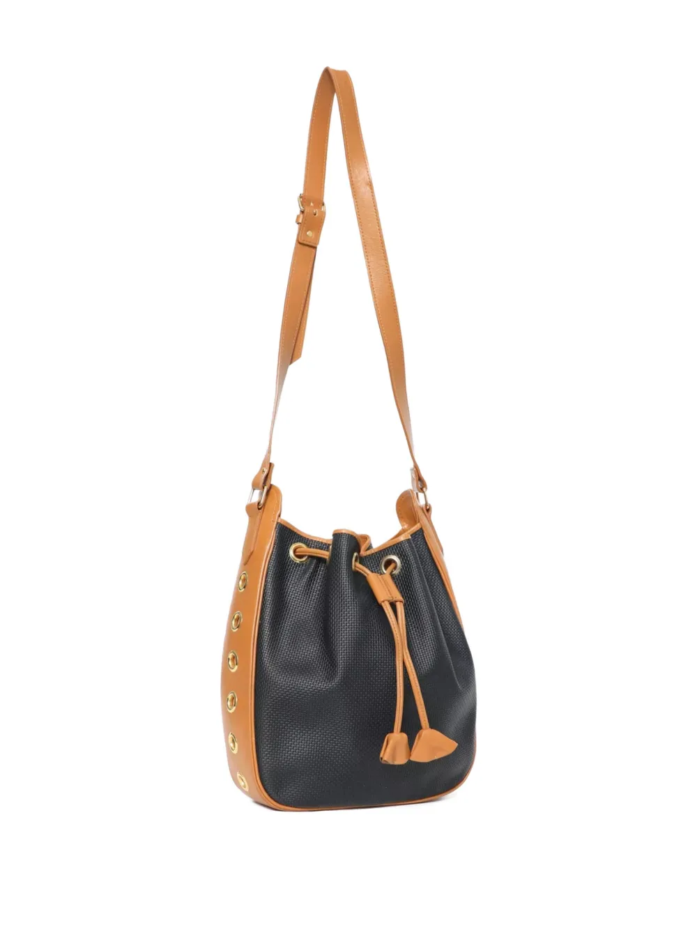 Pre-owned Saint Laurent Xtom Ford 2000s Drawstring Tote Bag In Black