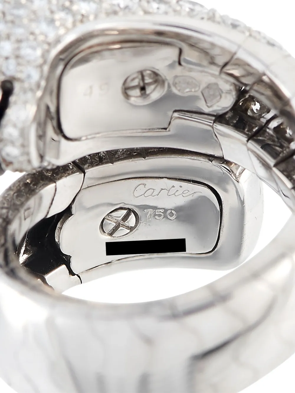 Pre-owned Cartier 18k White Gold Panthère De Diamond Ring In Silver