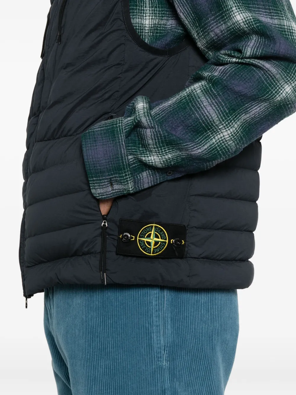 Stone Island Gewatteerd jack met rits Zwart