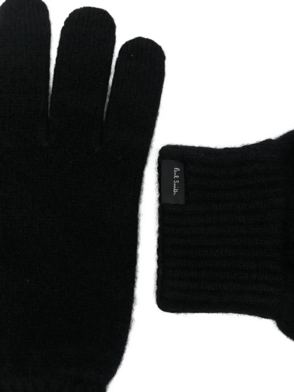 Paul Smith ribbed-trim gloves Zwart