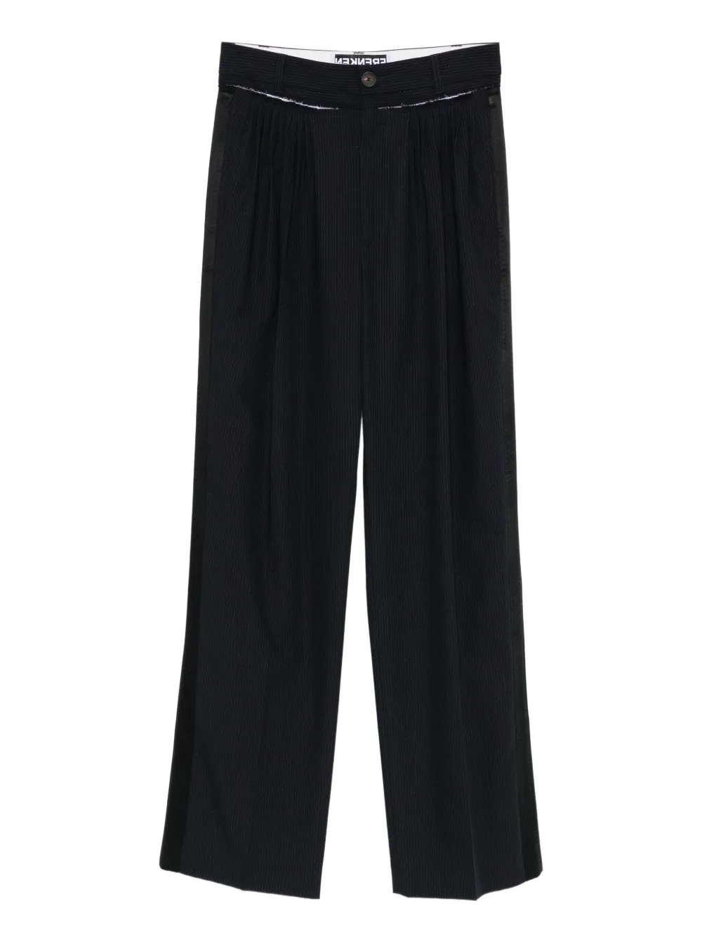 Frenken Jump Pinstripe Pleat Trousers In Blue