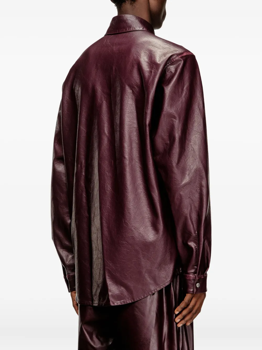 Diesel Fr-S-Simply overhemd met logo-reliëf Paars