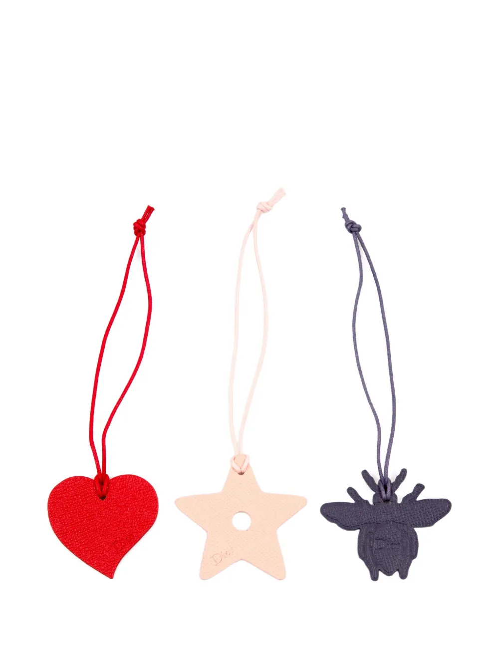 Christian Dior Pre-Owned 2000s leather charms (set of three) | Red | Image 1