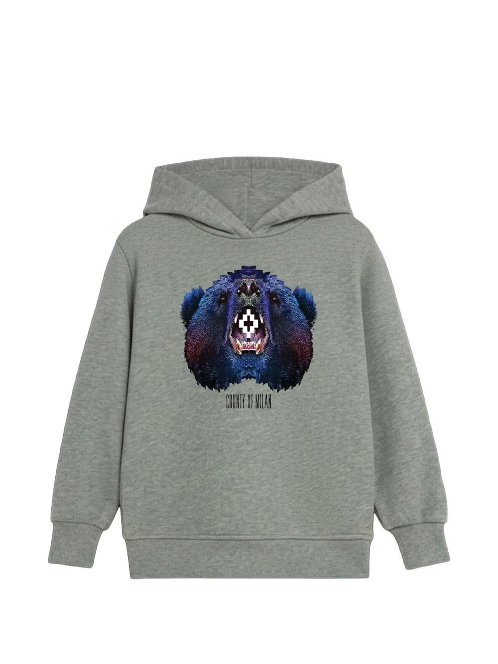 COUNTY OF MILAN KIDS bear graphic hooded sweatshirt - Grigio