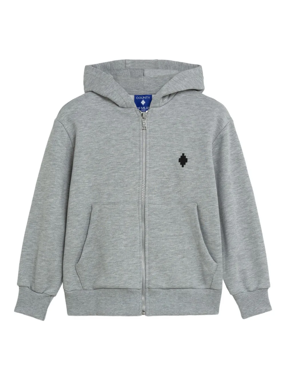 COUNTY OF MILAN KIDS Top con cappuccio e zip - Grigio