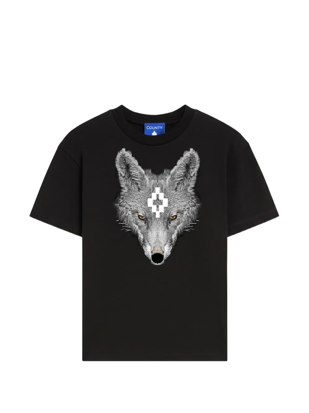 COUNTY OF MILAN KIDS wolf graphic T-shirt - Nero