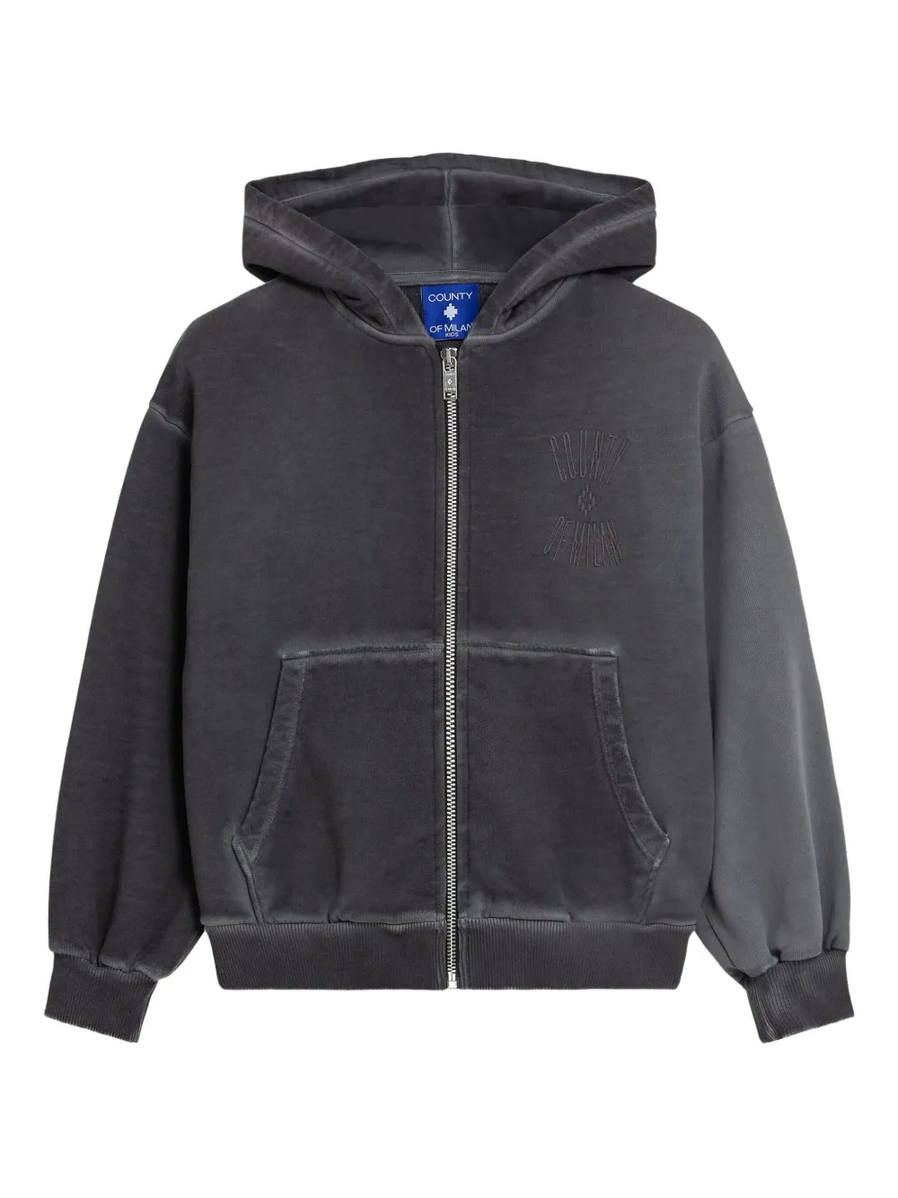 County Of Milan Kids' Embossed Hooded Top In Blue