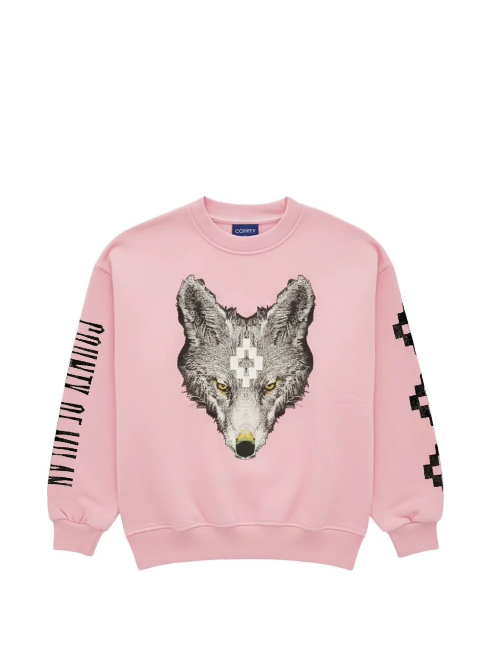 COUNTY OF MILAN KIDS crewneck wolf sweatshirt - Rosa