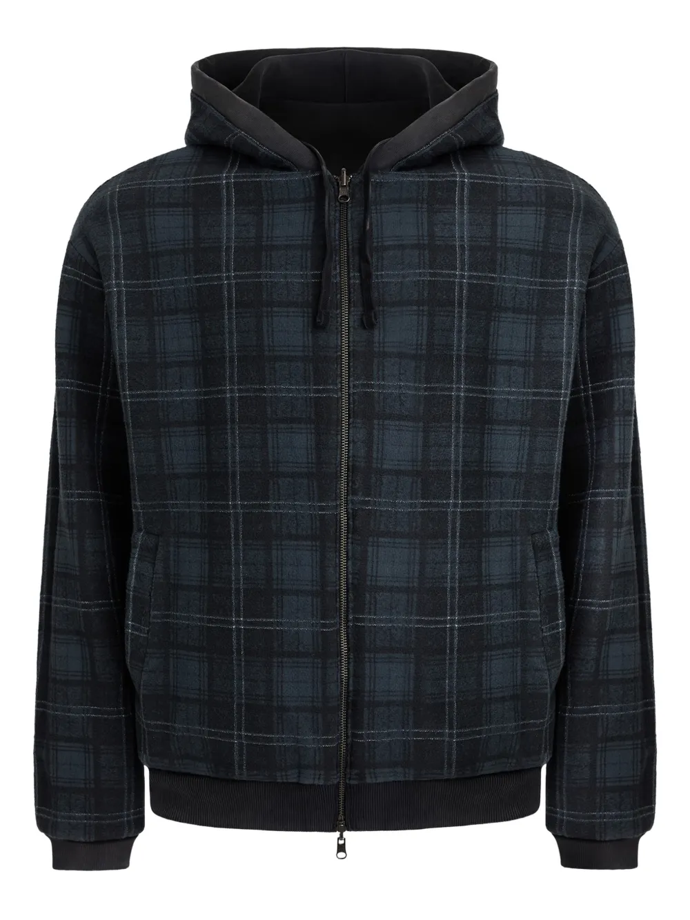 Guess Usa Plaid Zip Sweatshirt In Gray