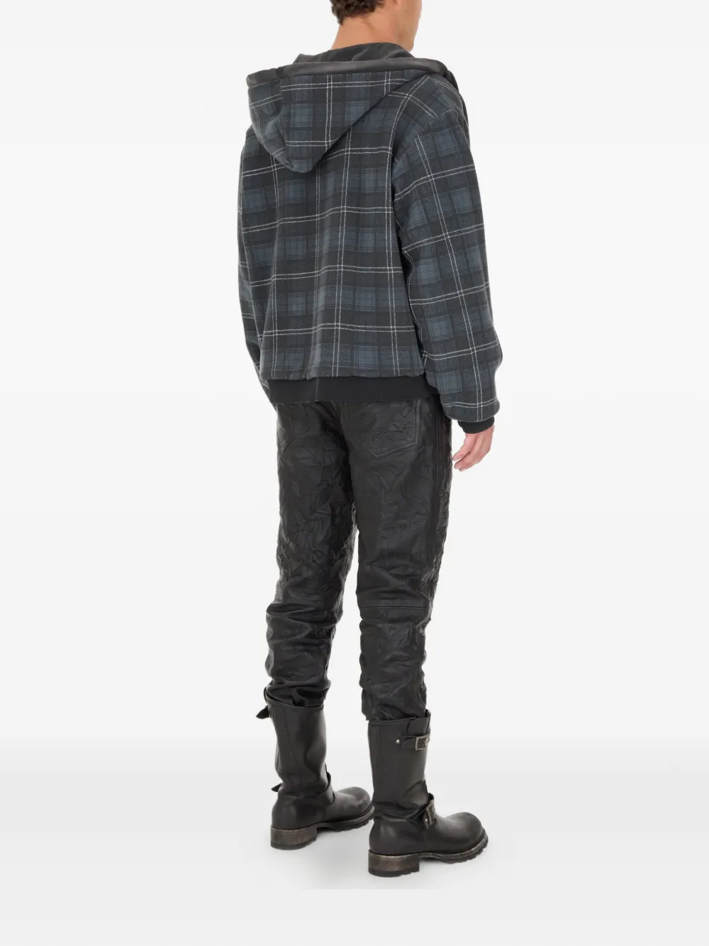 Guess Usa Plaid Zip Sweatshirt In Gray