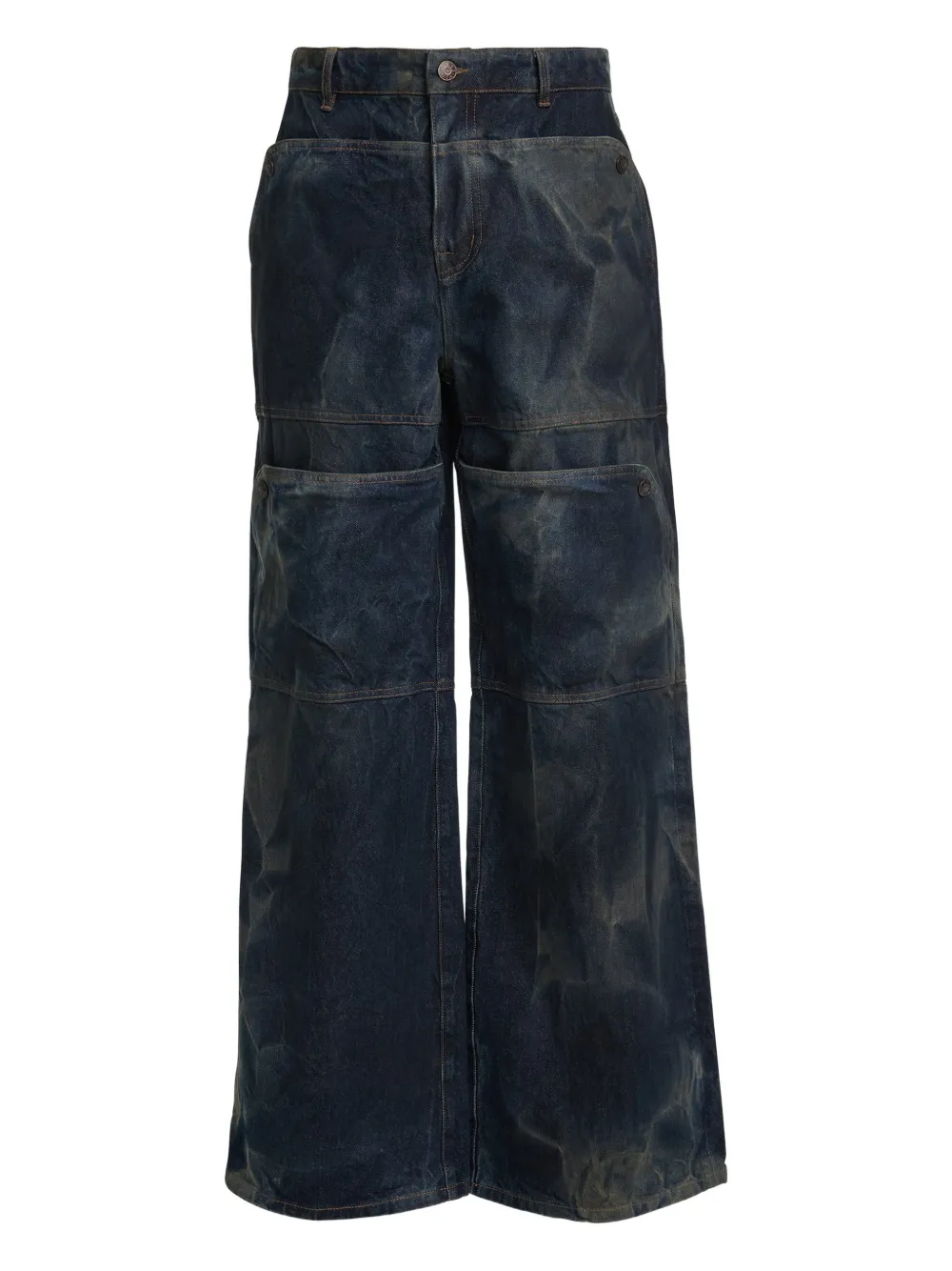 Guess Usa Panelled Jeans In Blue