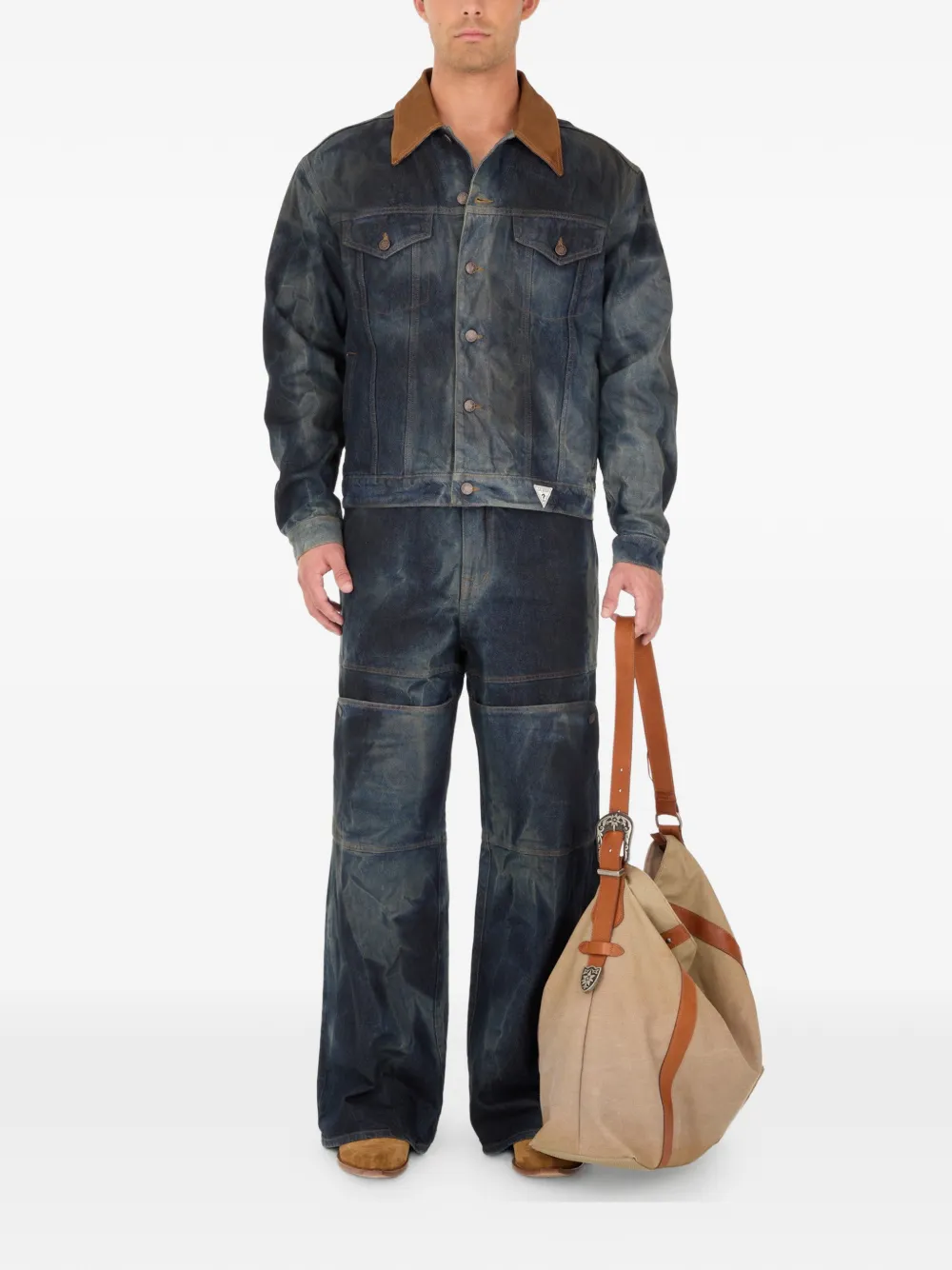 Guess Usa Panelled Jeans In Blue