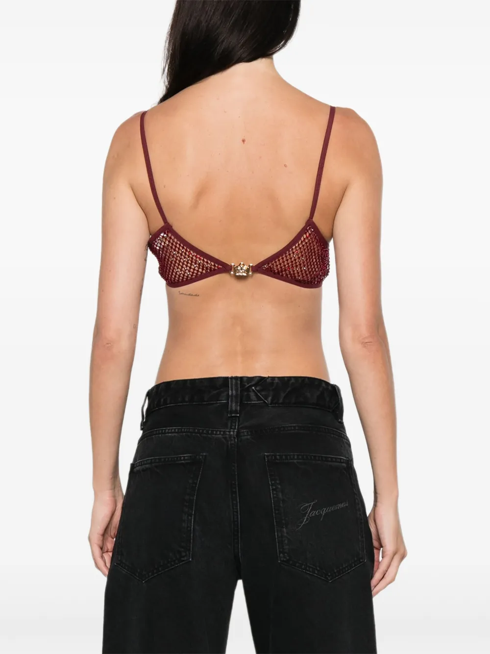 Genny Sheer Mesh Triangle Cup Bra In Red