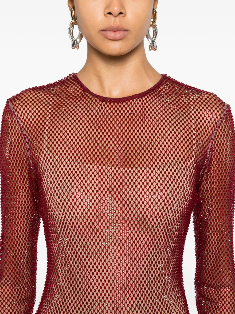 Genny Mini-jurk met lange mouwen Rood