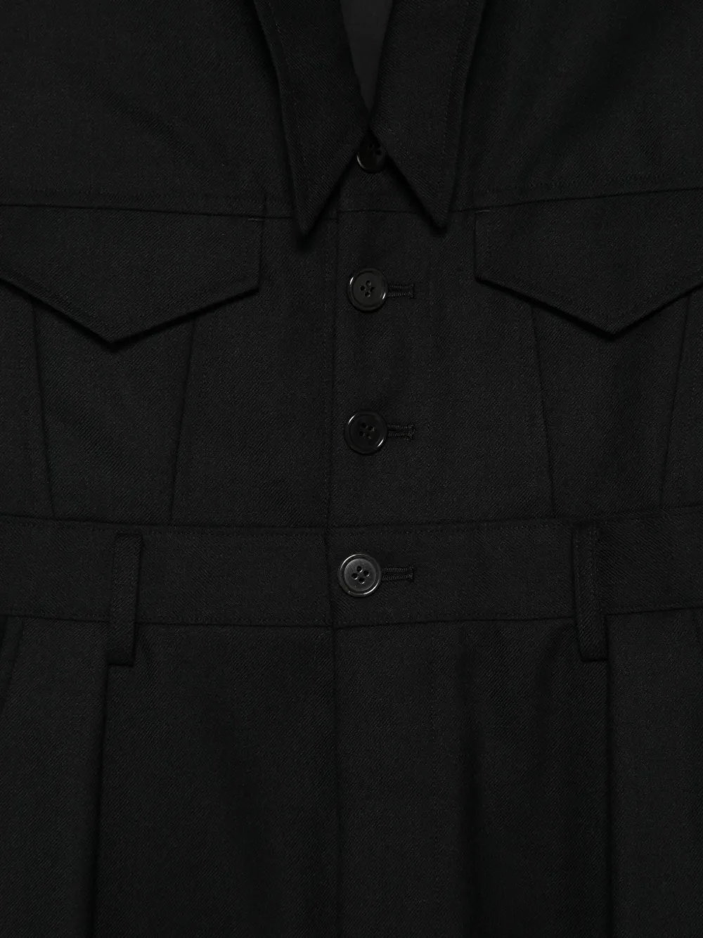 Noir Kei Ninomiya X Comme Des Garçons Sleveless Jumpsuit In Black
