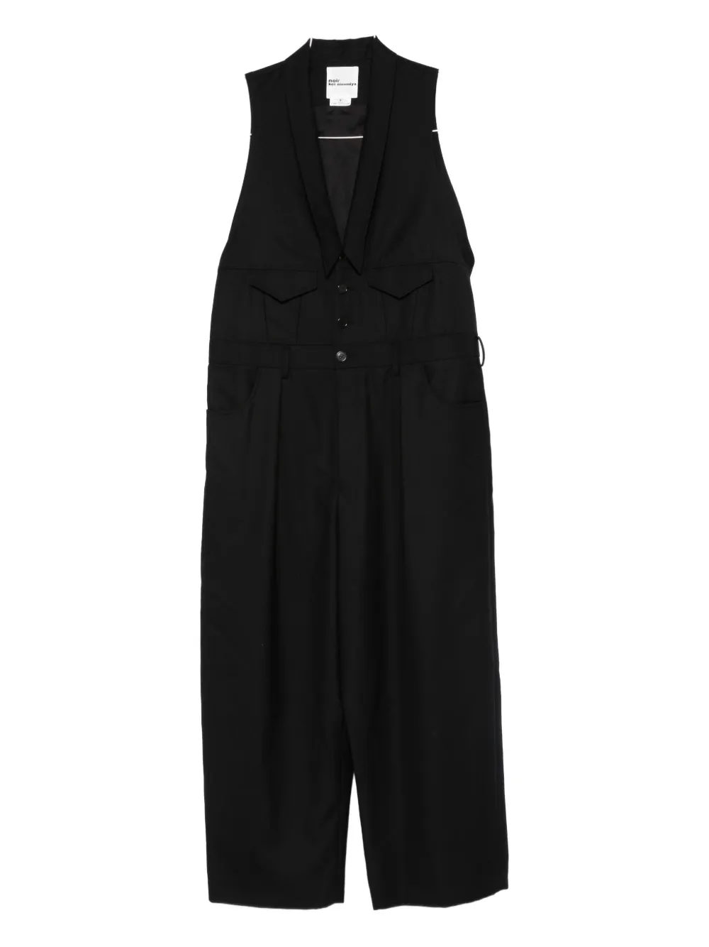 Noir Kei Ninomiya X Comme Des Garçons Sleveless Jumpsuit In Black
