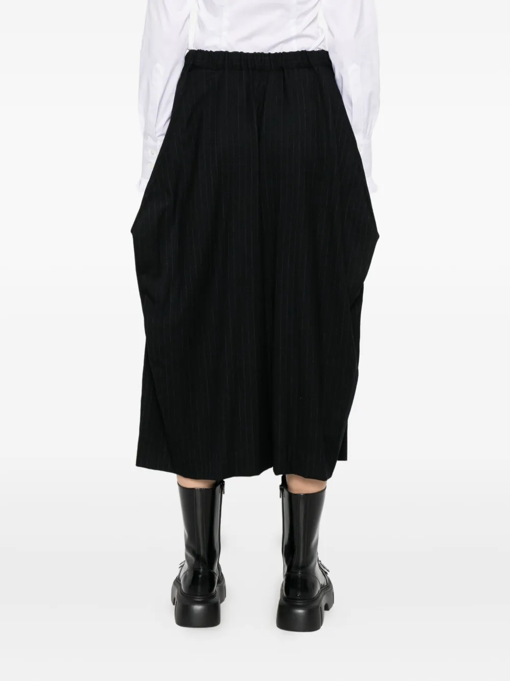 Comme Des Garçons Pinestripe Wide-leg Trousers In Black