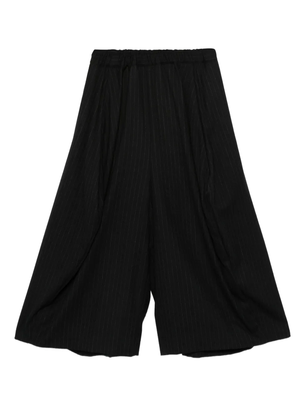 Comme Des Garçons ストライプ ワイドパンツ - ブラック