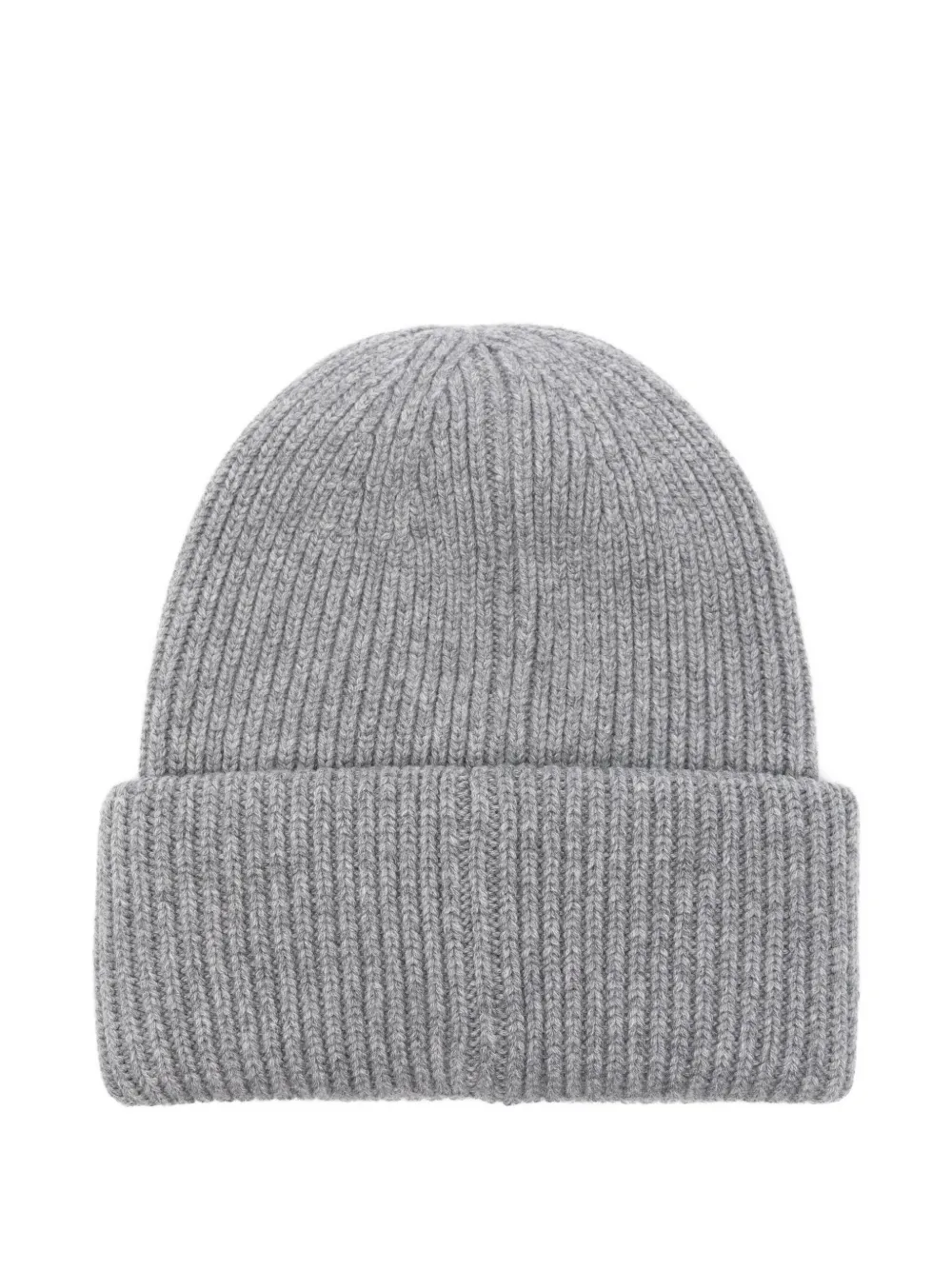 Moncler ribbed logo-patch beanie hat - Grijs