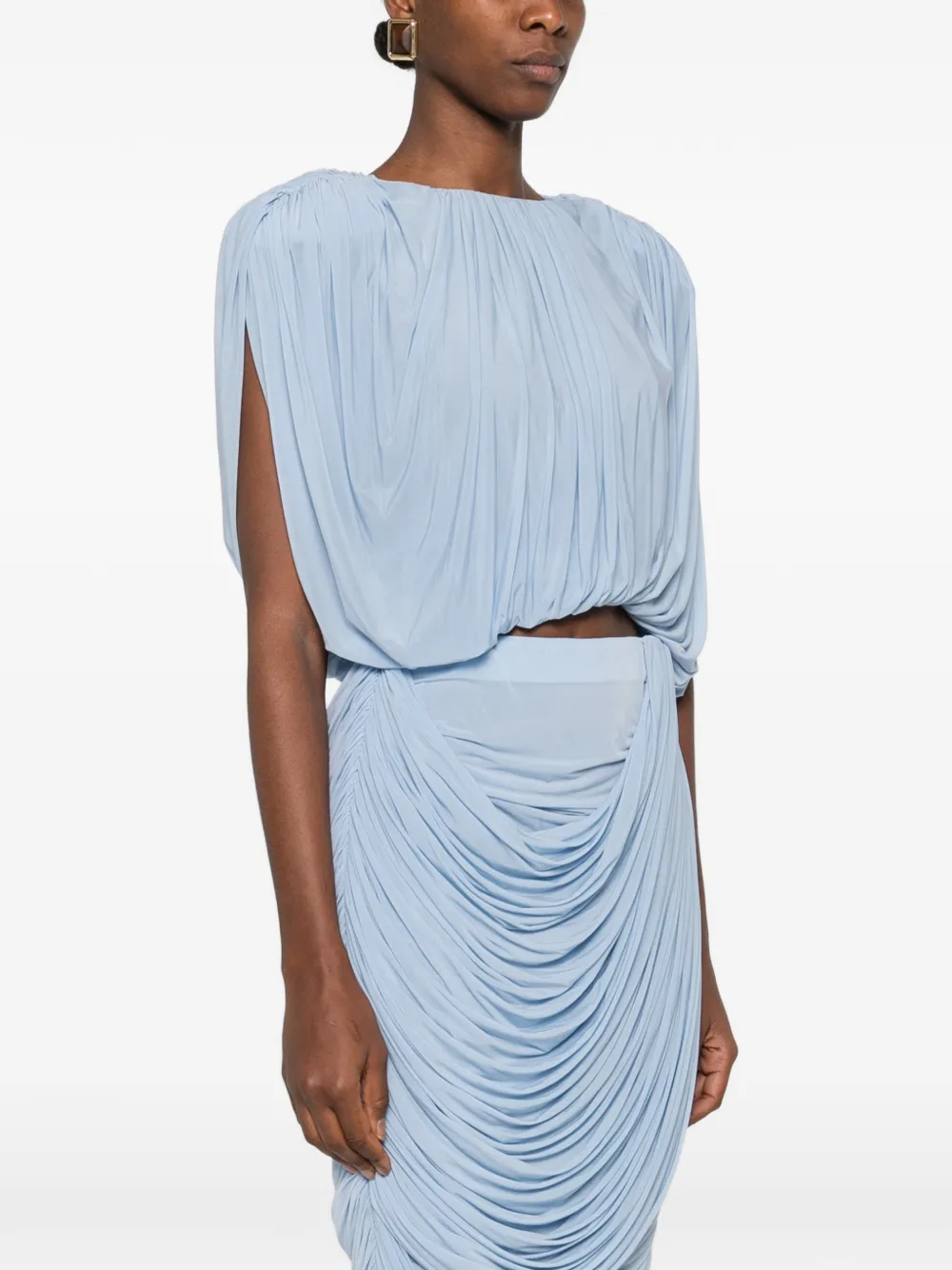  Magda Butrym Pleated Blouse - Blue 