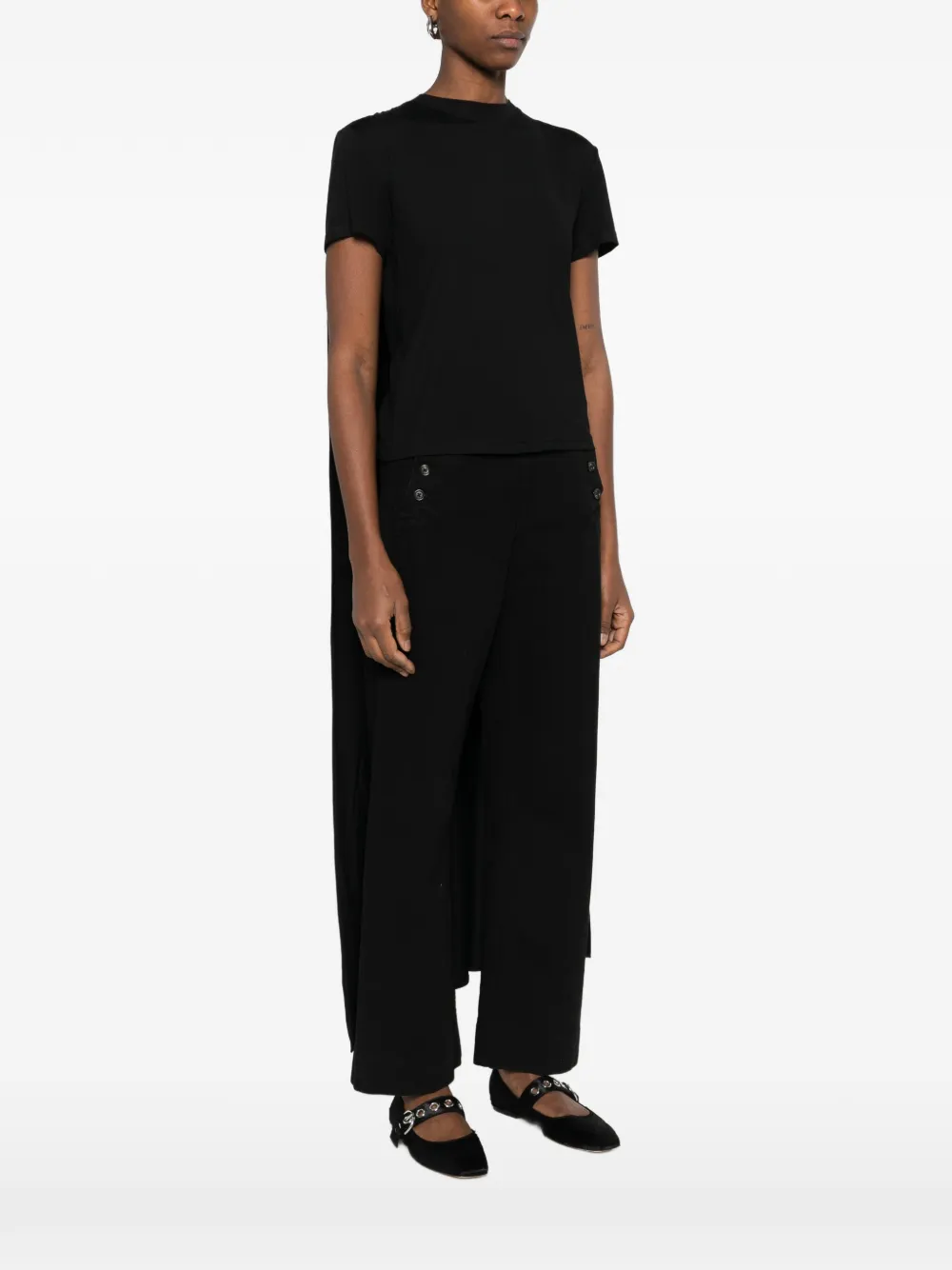  Magda Butrym Draped T-shirt - Black 