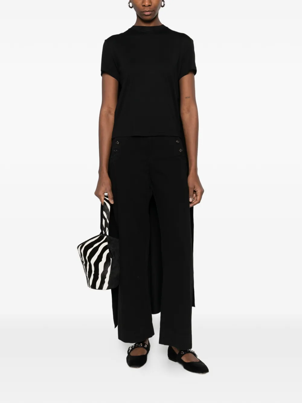  Magda Butrym Draped T-shirt - Black 
