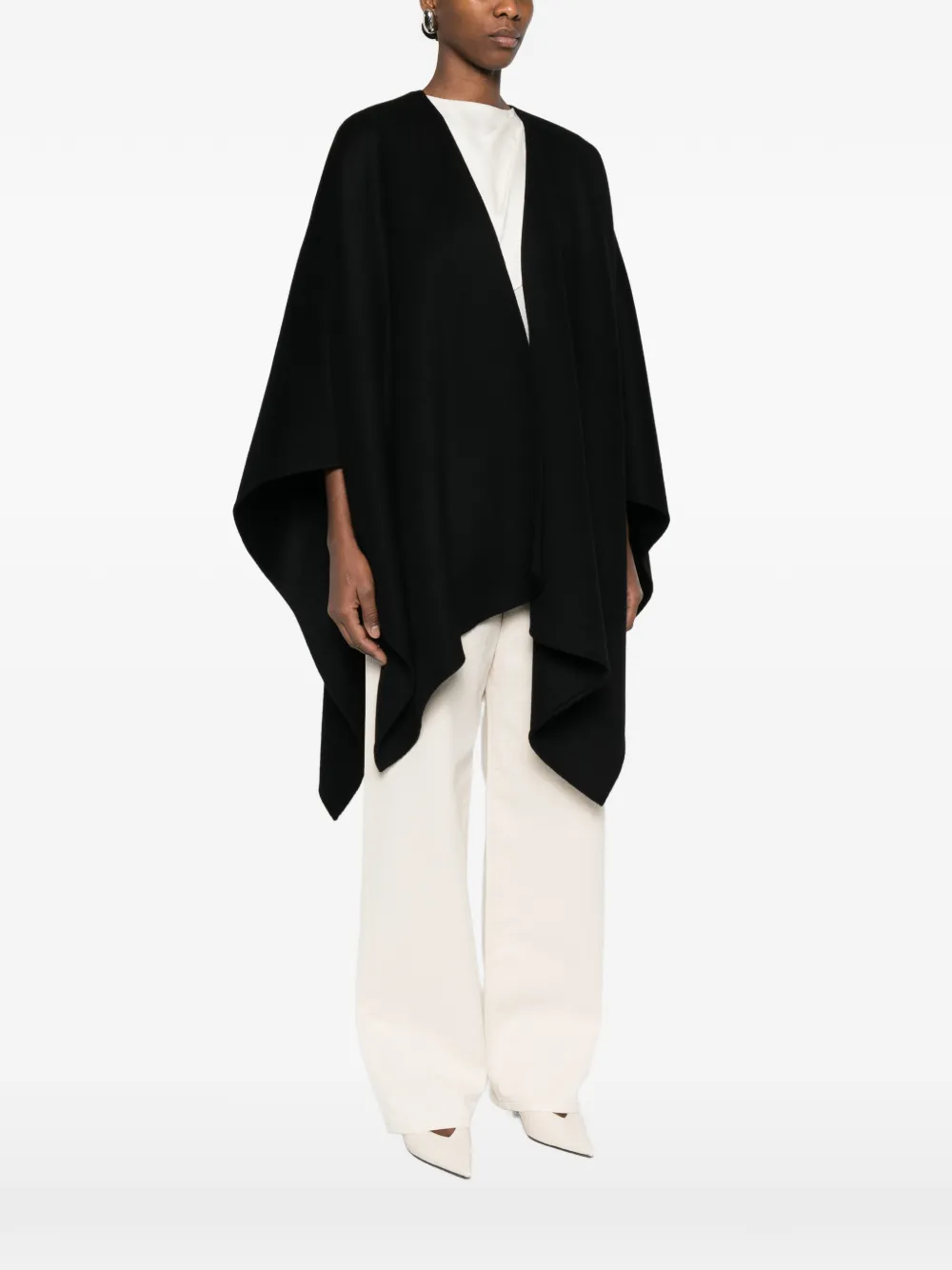  Róhe Double-faced Poncho - Black 