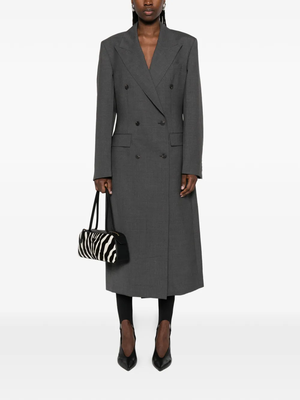  Róhe Double-breasted Blazer Coat - Grey 
