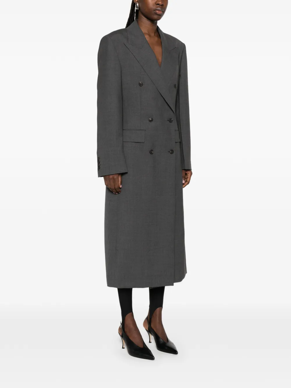  Róhe Double-breasted Blazer Coat - Grey 