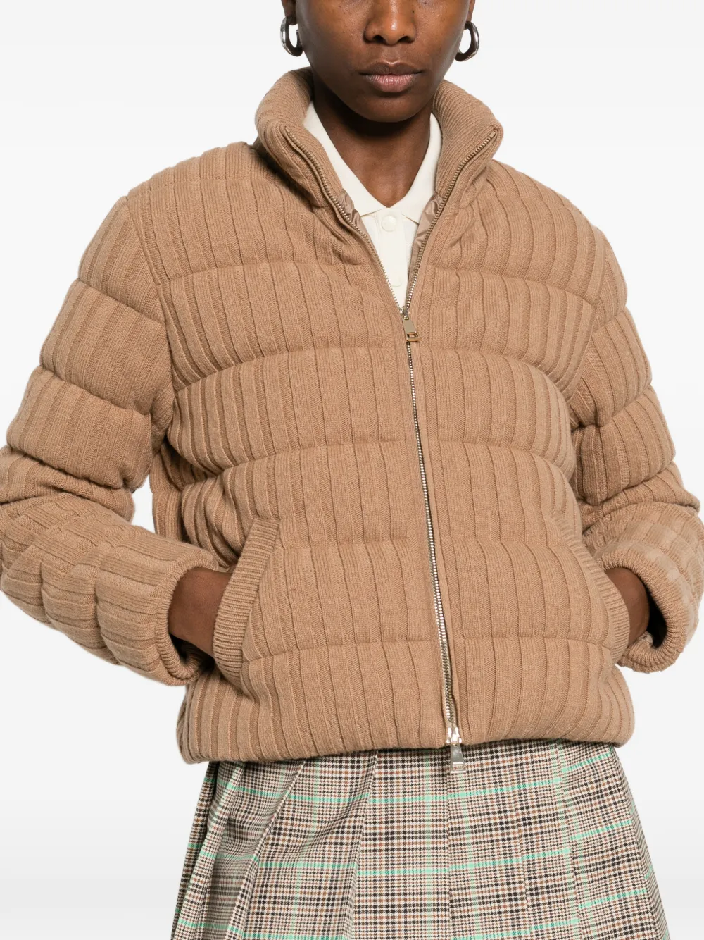 Moncler Gewatteerd jack met rits Beige