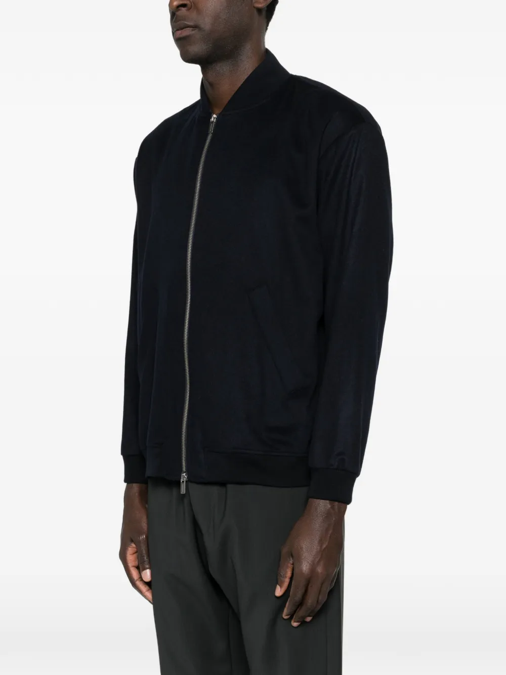  Barena Zip-up Cashmere Bomber Jacket - Blue 