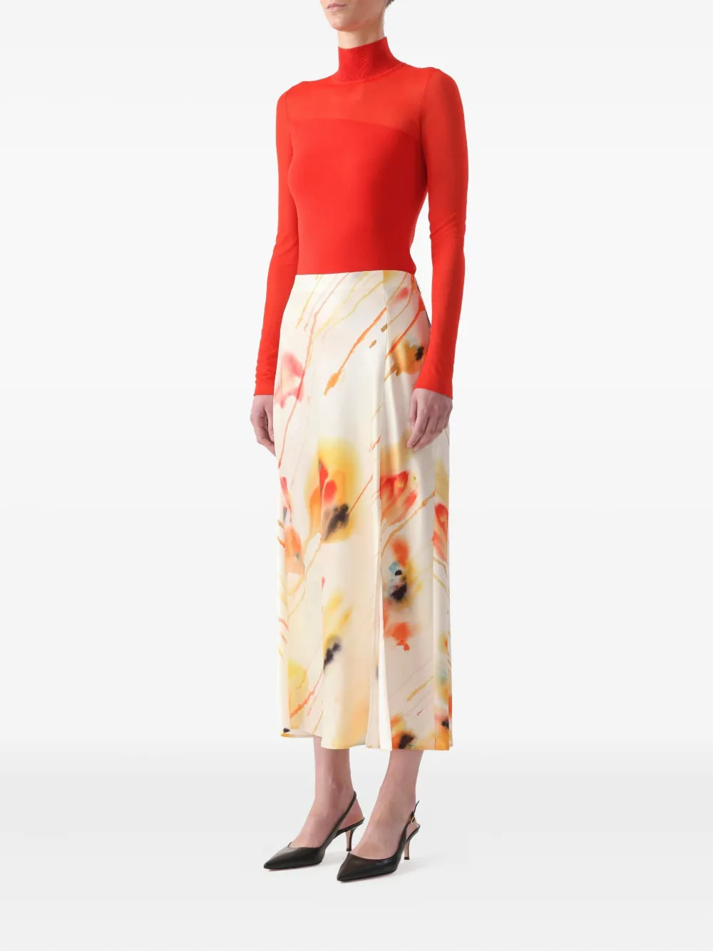 Jason Wu Collection Floral-print Pencil Skirt in Neutrals, view 2