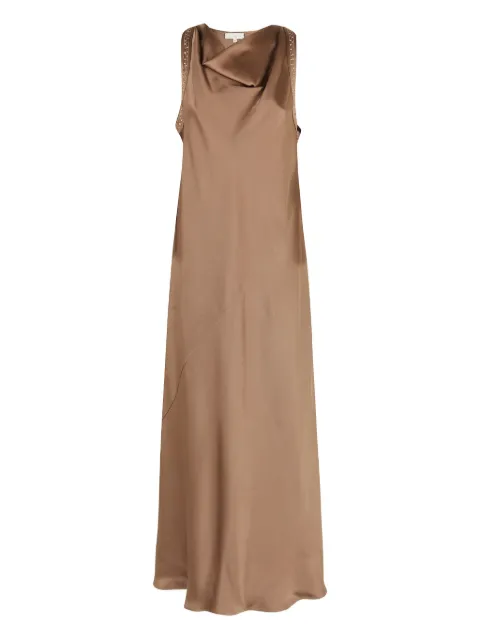 Antonelli satin paillette sleeveless dress