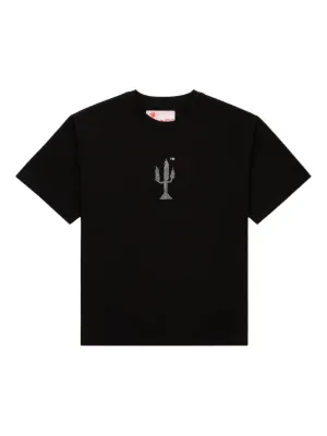 SP5DER Rhinestone Silk T-shirt | Black | FARFETCH